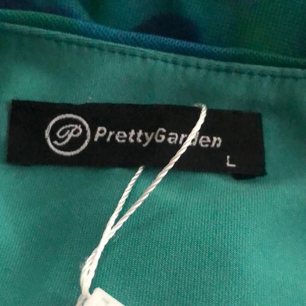 Green and Blue Long Sleeve Bodycon Dress for Night Out - Picture 14 of 15